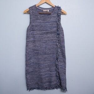 Holding Horses blue knit sleeveless shift sweater dress-XS